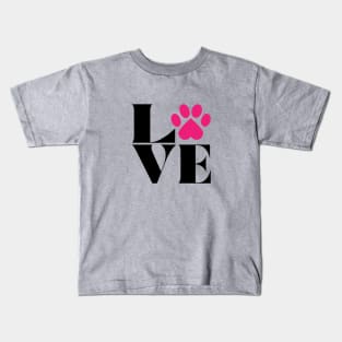 Love Graphic with Paw Kids T-Shirt